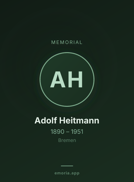 Memorial portrait of Adolf Heitmann