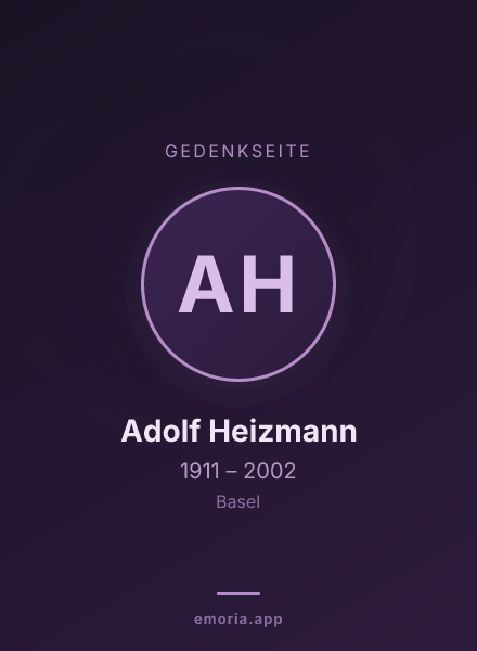 Gedenkportrait von Adolf Heizmann