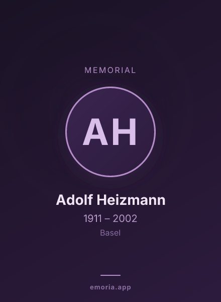 Memorial portrait of Adolf Heizmann
