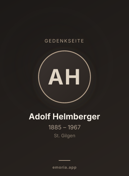 Gedenkportrait von Adolf Helmberger