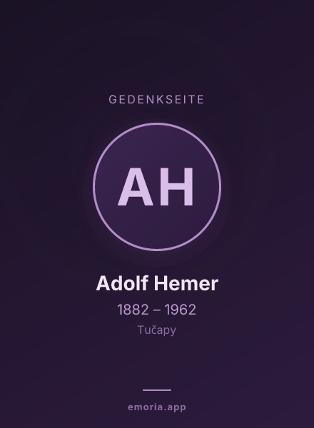 Gedenkportrait von Adolf Hemer