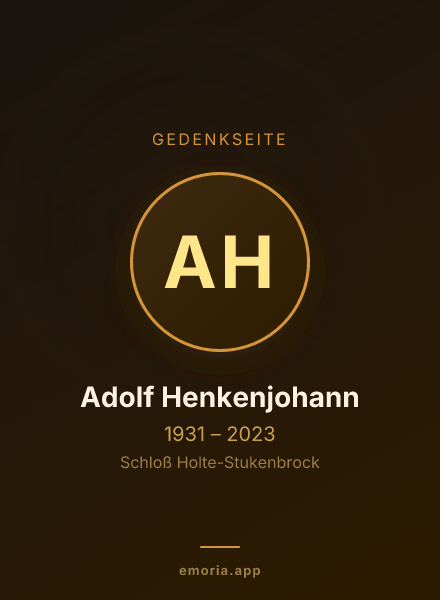 Gedenkportrait von Adolf Henkenjohann
