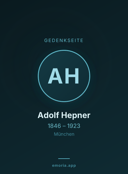 Gedenkportrait von Adolf Hepner