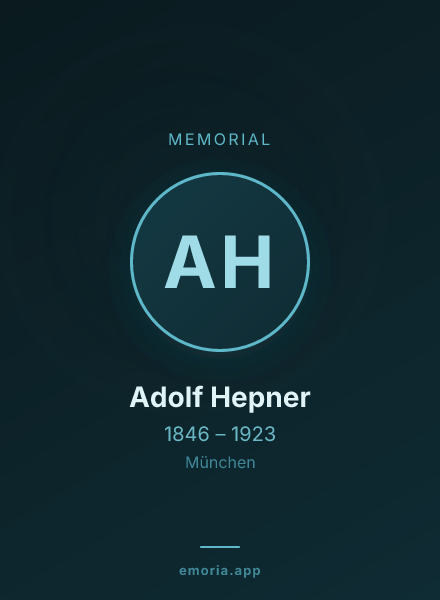 Memorial portrait of Adolf Hepner