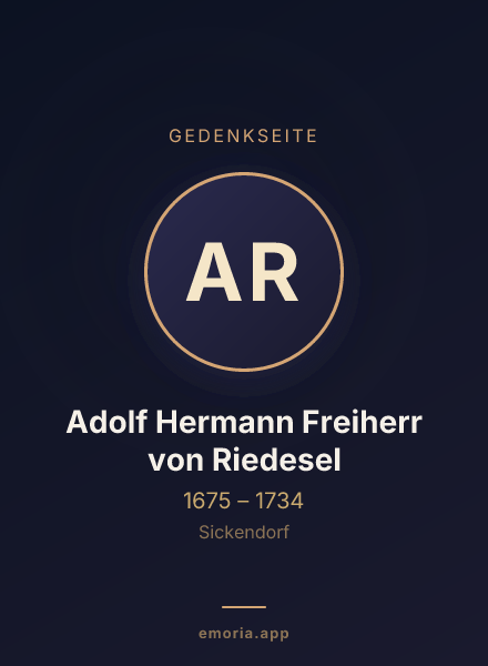 Gedenkportrait von Adolf Hermann Freiherr von Riedesel