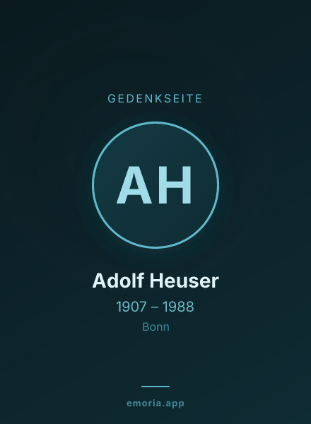 Gedenkportrait von Adolf Heuser