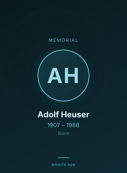 Memorial portrait of Adolf Heuser
