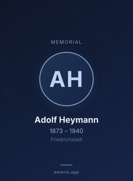 Memorial portrait of Adolf Heymann