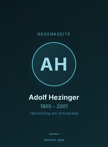 Gedenkportrait von Adolf Hezinger