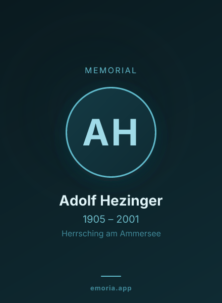 Memorial portrait of Adolf Hezinger