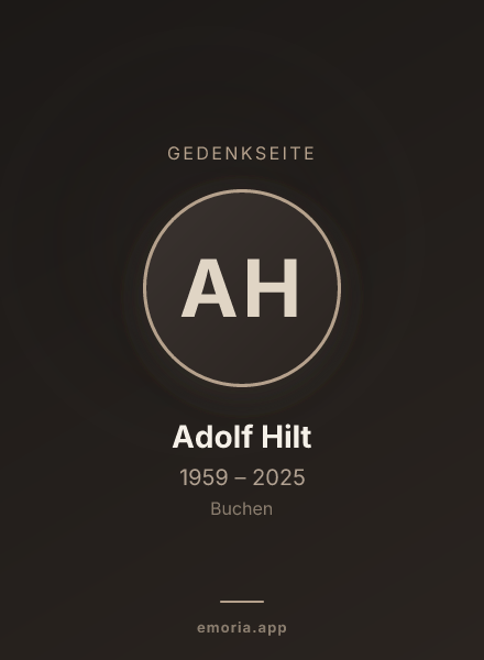Gedenkportrait von Adolf Hilt