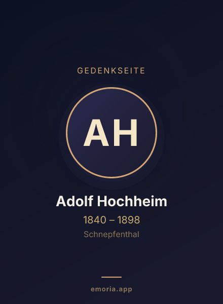 Gedenkportrait von Adolf Hochheim