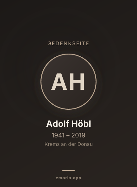 Gedenkportrait von Adolf Höbl