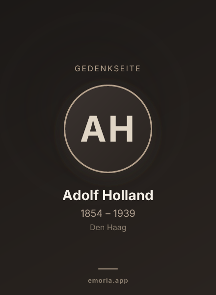 Gedenkportrait von Adolf Holland