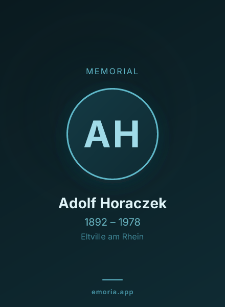 Memorial portrait of Adolf Horaczek