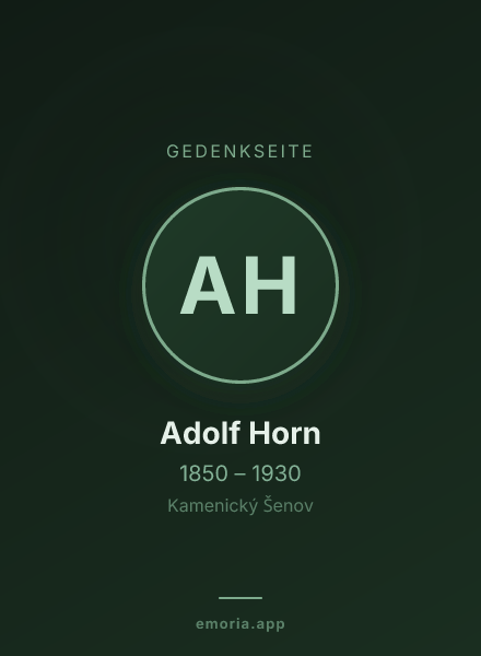 Gedenkportrait von Adolf Horn