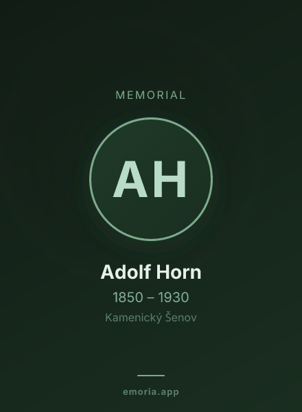 Memorial portrait of Adolf Horn