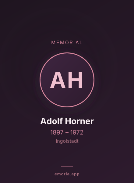 Memorial portrait of Adolf Horner
