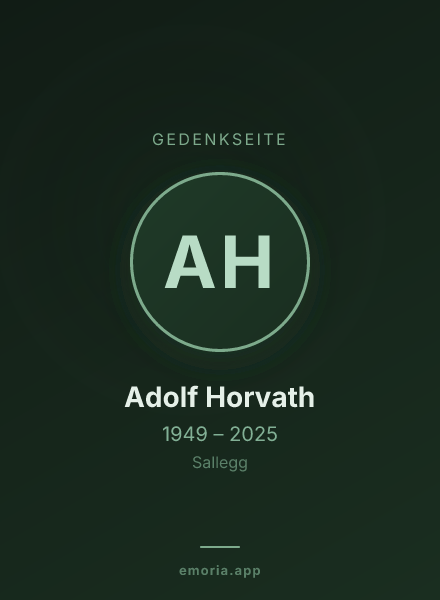 Gedenkportrait von Adolf Horvath
