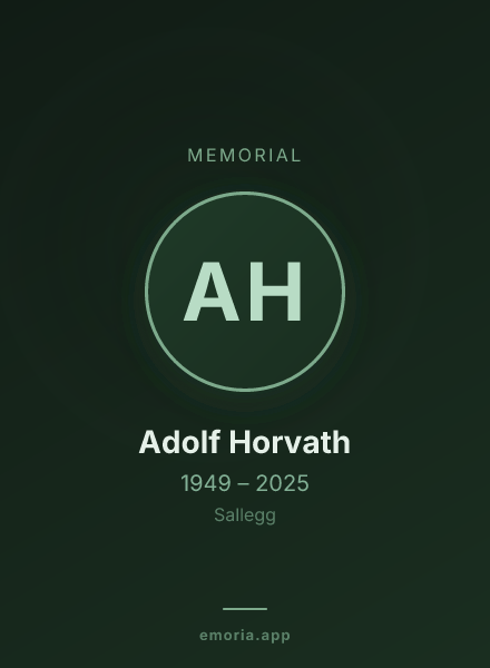Memorial portrait of Adolf Horvath