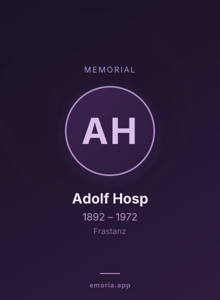 Memorial portrait of Adolf Hosp