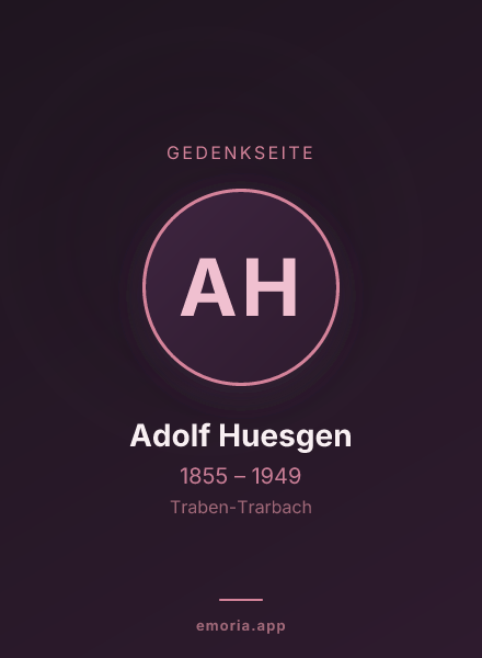 Gedenkportrait von Adolf Huesgen