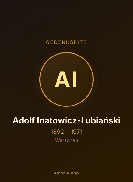 Gedenkportrait von Adolf Inatowicz-Łubiański