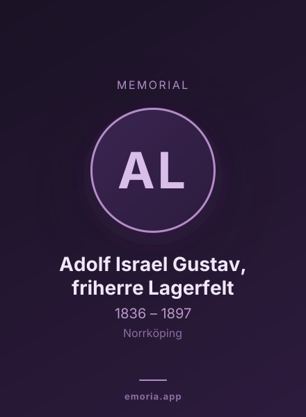 Memorial portrait of Adolf Israel Gustav, friherre Lagerfelt