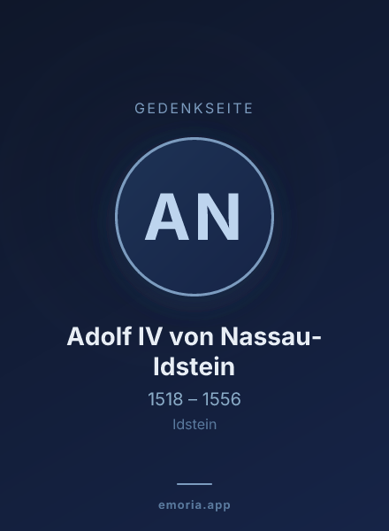 Gedenkportrait von Adolf IV von Nassau-Idstein