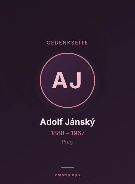 Gedenkportrait von Adolf Jánský