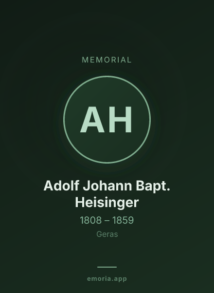 Memorial portrait of Adolf Johann Bapt. Heisinger