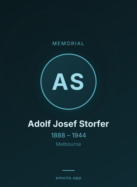 Memorial portrait of Adolf Josef Storfer