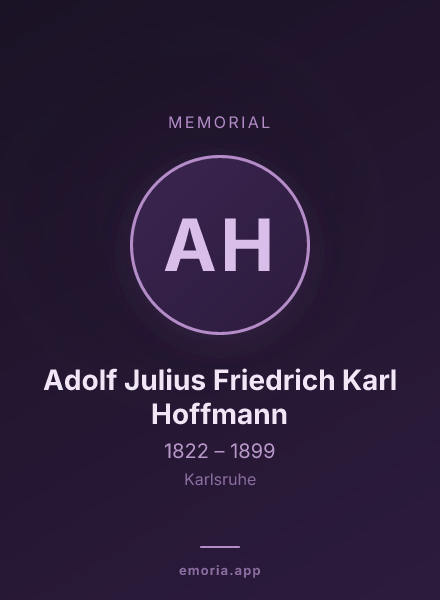 Memorial portrait of Adolf Julius Friedrich Karl Hoffmann