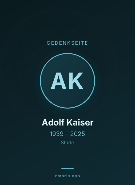Gedenkportrait von Adolf Kaiser
