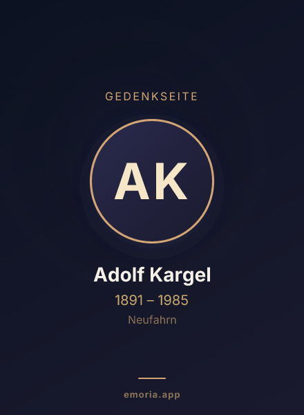 Gedenkportrait von Adolf Kargel