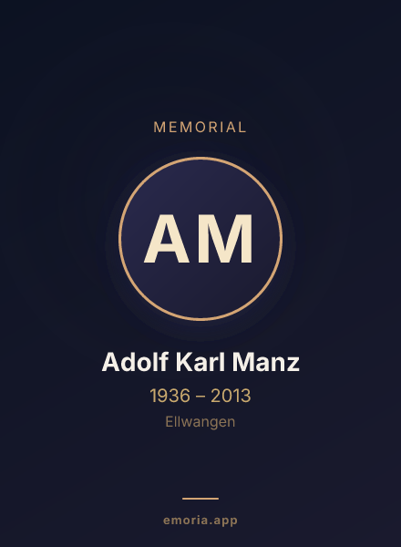 Memorial portrait of Adolf Karl Manz