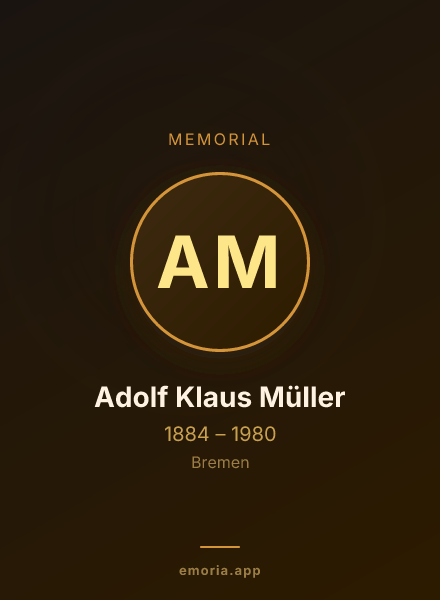 Memorial portrait of Adolf Klaus Müller