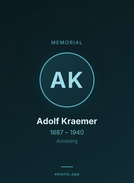 Memorial portrait of Adolf Kraemer