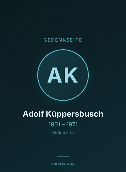Gedenkportrait von Adolf Küppersbusch