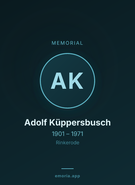 Memorial portrait of Adolf Küppersbusch