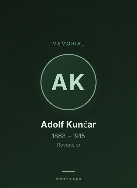 Memorial portrait of Adolf Kunčar