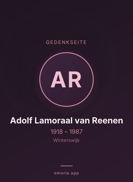 Gedenkportrait von Adolf Lamoraal van Reenen