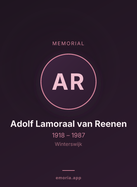 Memorial portrait of Adolf Lamoraal van Reenen