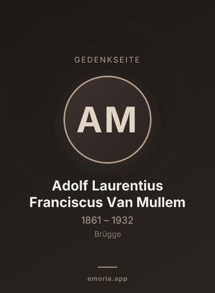 Gedenkportrait von Adolf Laurentius Franciscus Van Mullem