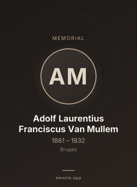 Memorial portrait of Adolf Laurentius Franciscus Van Mullem