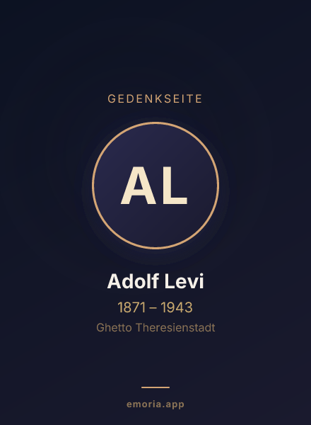 Gedenkportrait von Adolf Levi