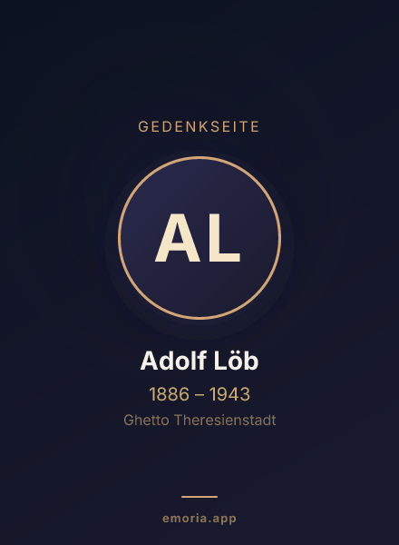 Gedenkportrait von Adolf Löb