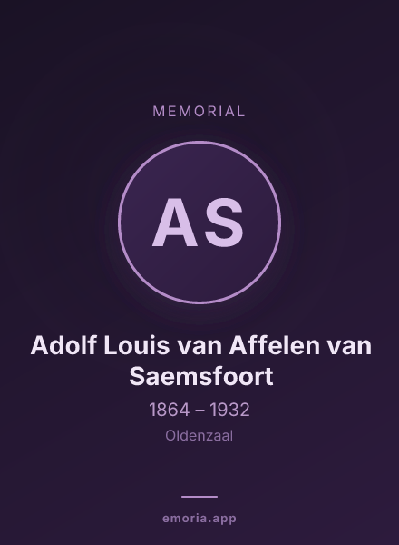 Memorial portrait of Adolf Louis van Affelen van Saemsfoort