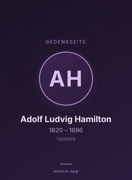 Gedenkportrait von Adolf Ludvig Hamilton