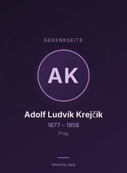 Gedenkportrait von Adolf Ludvík Krejčík